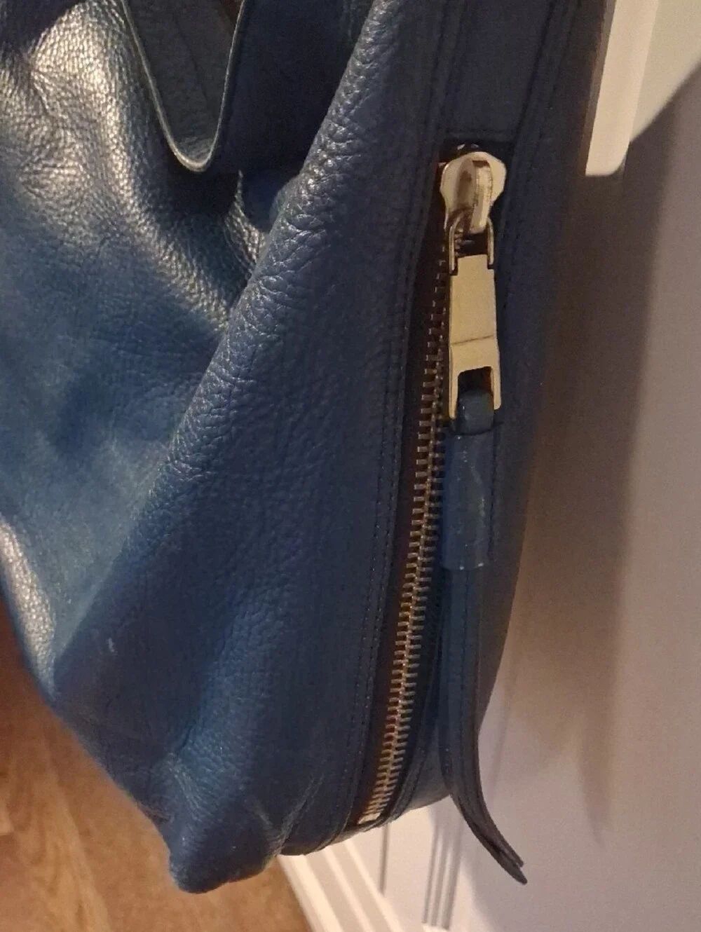 Blue Leather Fossil Hobo Shoulder Bag